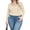 Beige, variant on Weardear Plus Size Tops for Women Scoop Neck Long Sleeve Tight T Shirts Casual Basic Tunic Tops