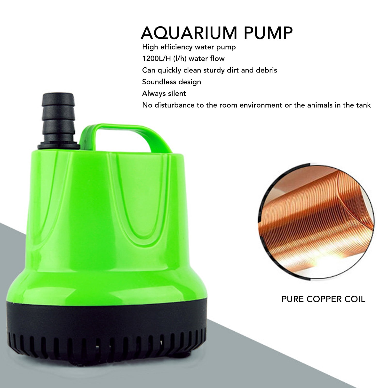 LAZIOEGR Aquarium Submersible Water Pump 25W 110-120V Quiet Fish Tank Circulation Pump 5.12 inches / 13 cm