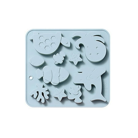 

NIUREDLTD 10 Different Patterns Of Marine Fish Biological Theme Silicone Mould Chocolate Ice Cake Decoration Baking Mould