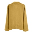 thumbnail image 3 of COMVALUE Womens Cotton Linen Shirts Jacket Long Sleeve Button Down Blazer Lightweight Casual Lapel Cardigans Summer Blouses Yellow for Size L, 3 of 4