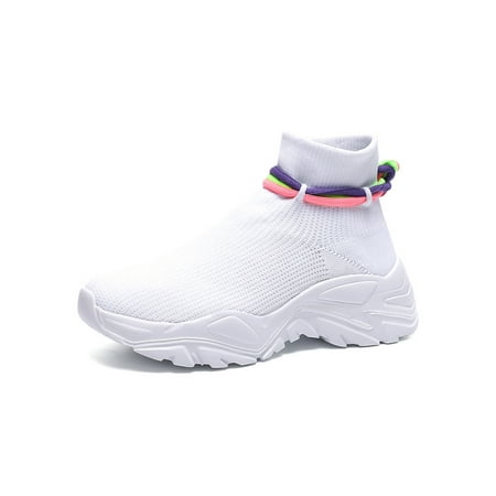 

Rotosw Women s Platform Sneakers Knit Ankle Boots Breathable Fashion High Top Stretch Sock Shoes