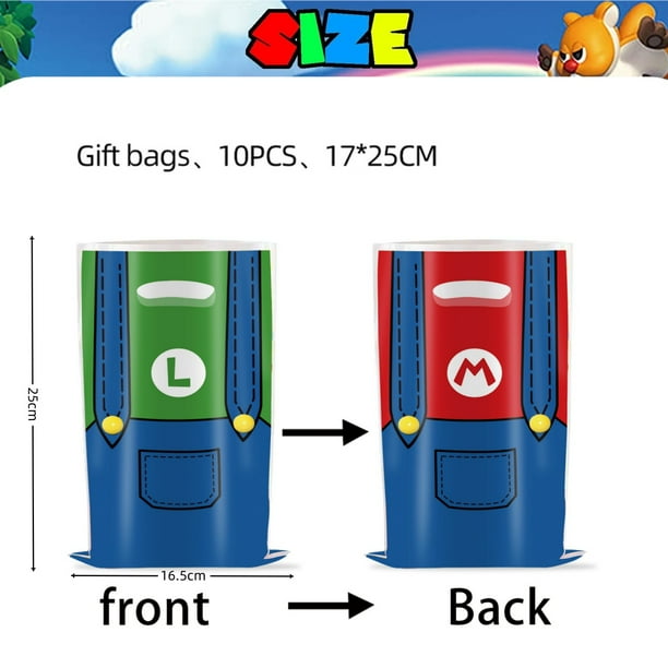 Bolsas de regalo de Super Mario Bros, decoración de cumpleaños, paquete de galletas Mario Goody, bolsa de dulces, regalos para baby shower para niños, suministros para fiestas