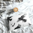 thumbnail image 5 of Fuzoiu Monochrome Flying Ravens Print Pillow Case with Hidden Zipper,Pillow Covers,Soft and Comfortable Pillowcase-20"x30", 5 of 6