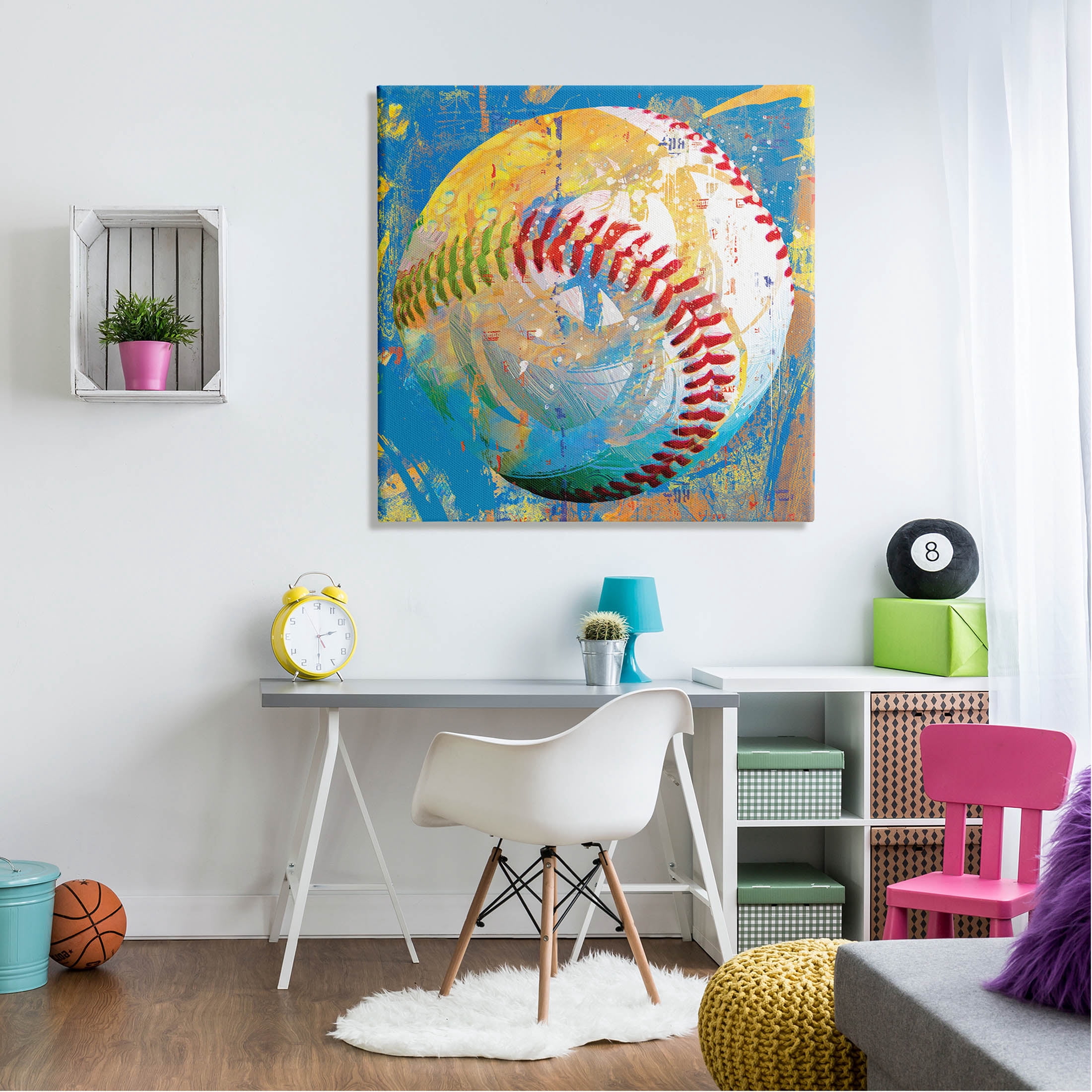 Stupell Industries Urban Style Baseball Sports Graphic Art Gallery Wrapped Canvas Print Wall Art, Design by Savannah Miller