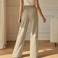 thumbnail image 4 of Fiaer,Women Loose Fit Dressy Pants for Work,Women's Buttons Plus Size Trousers with Pockets,Ladies Trendy Straight Legging Slacks Khaki XL, 4 of 6