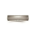 thumbnail image 2 of Gem & Harmony Ladies or Mens Titanium Ridged Edge 6mm Satin Wedding Band Ring for Women, 2 of 7