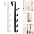 thumbnail image 1 of Over The Door Hooks Bedroom Door Hanger Clothes Hanging Rack Plastic Home Storage Organization Hooks Purse Holder For Bags For Home Organization White And Brown, 1 of 6