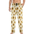 thumbnail image 4 of GZHJMY Sunflower & Daisy Men's Pajama Pants, Soft and Comfortable Lounge Sleep Bottoms with Pockets, Men's Sleepwear with Custom Print, XX-Large, 4 of 7