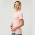 thumbnail image 3 of Tultex Short Sleeve Women's Fine Jersey T-Shirt, Classic Fit Crewneck Tee, Pink, L, 3 of 5