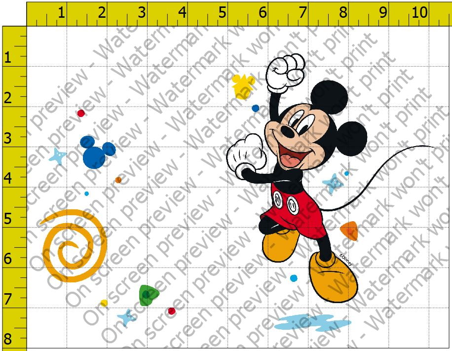 Mickey Mouse Edible Image Cake Topper Frame (1/4 Sheet)