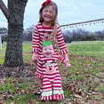 thumbnail image 6 of AnnLoren Girls Boutique Red Stripe Christmas Rudolf the Reindeer Swing Dress, 6 of 10