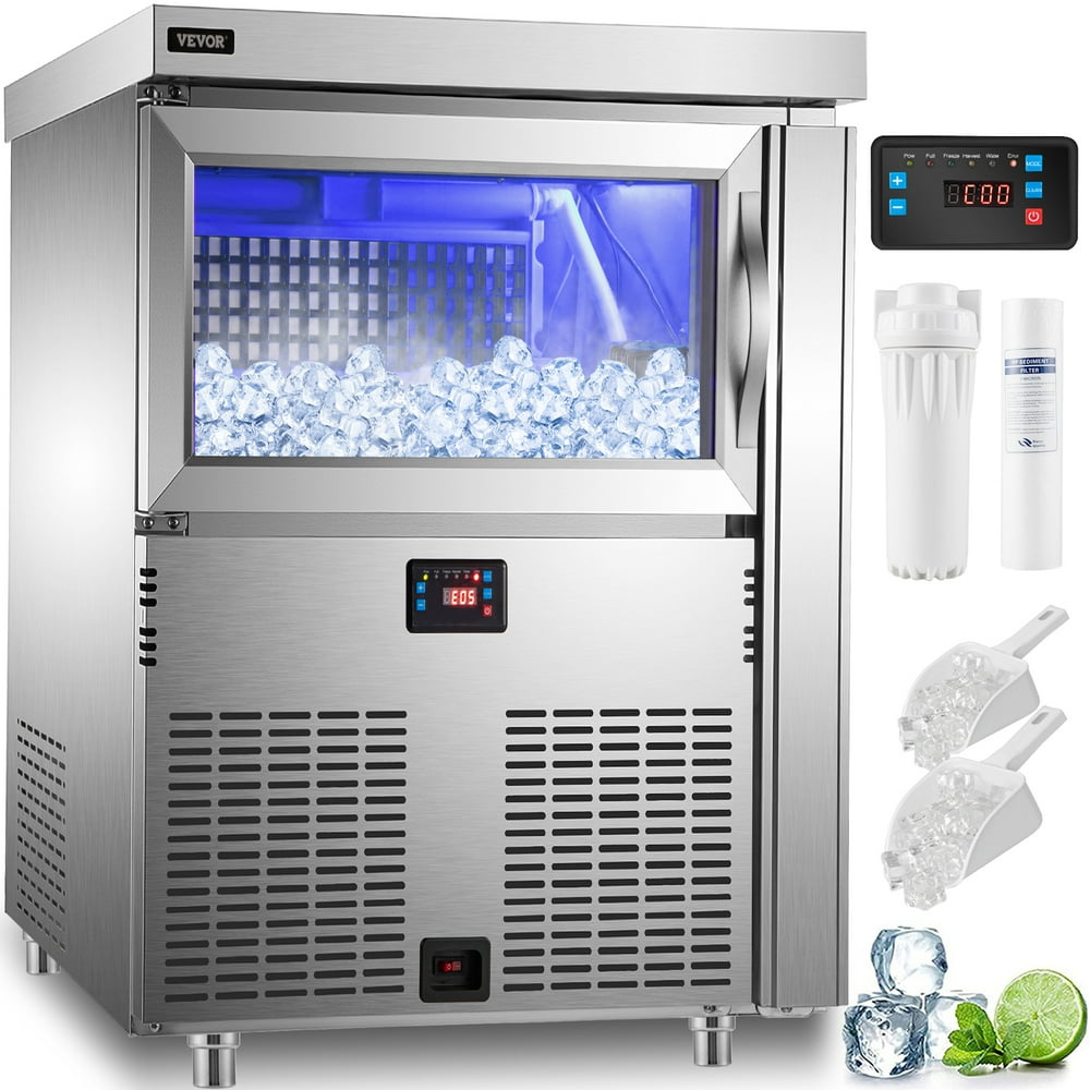VEVOR 110V Commercial Ice Maker 310 lbs/24h, Stainless Steel Under