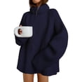 thumbnail image 1 of IMENGL Winter oversized turtleneck chunky sweater, Blue M, Size M-XL, 1 of 7