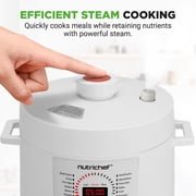 6 QT Electric Pressure Cooker - 9 Function Digital Countertop with Preset Cooking Modes, Adjustable Time & Temp Settings (White)