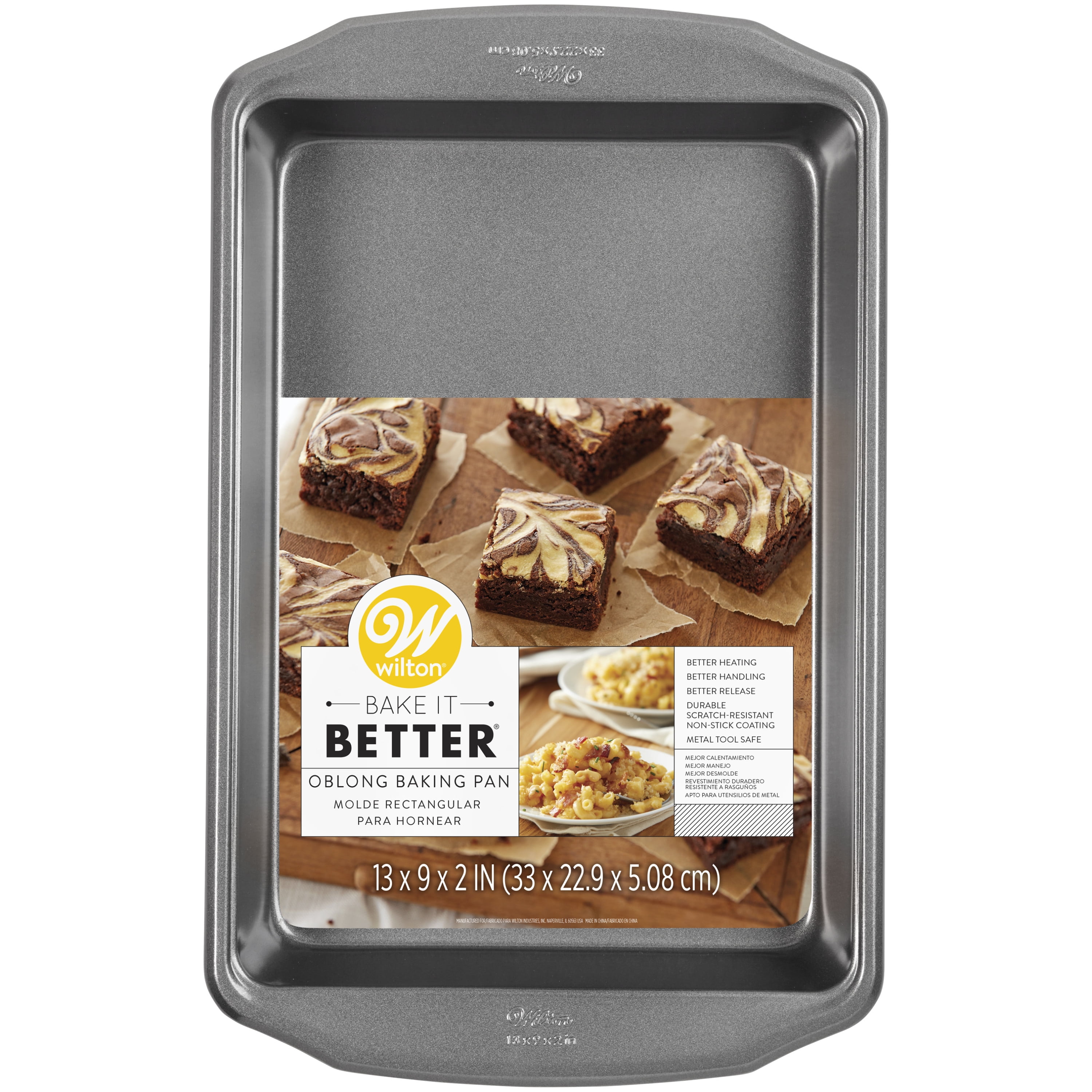 Wilton Bake it Better Steel Non-Stick Oblong Cake Pan with Lid, 13