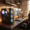 thumbnail image 3 of STGAubron Gaming PC Desktop, Intel Core i7 up to 3.9G, RX 580 8G, 16G RAM, 512G SSD, WiFi 6, BT 5.2, RGB Fan x4, Win 11 Home, 3 of 5