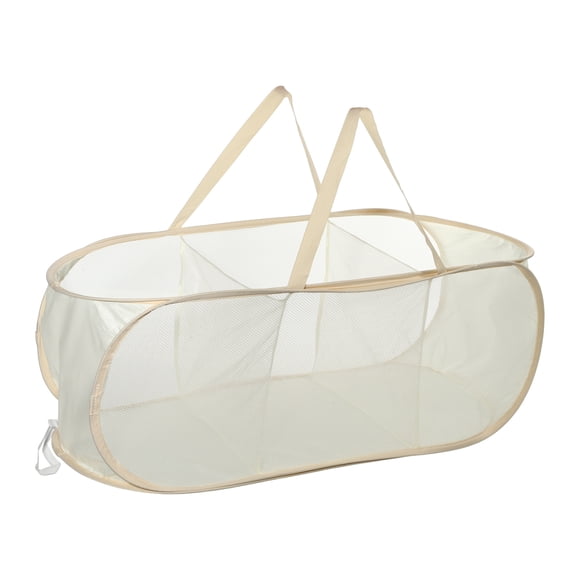 Unique Bargains 1 Pc Cesto de Lavandería Plegable Cesto Portátil para Baño 22.83"x14.17"x14.17" Beige-100L