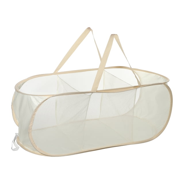 Unique Bargains 1 Pc Cesto de Lavandería Plegable Cesto Portátil para Baño 22.83"x14.17"x14.17" Beige-100L