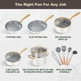 thumbnail image 2 of Oubrl 14 Piece Ceramic Nonstick Cookware & Kitchen Set, Beige and Gold, 2 of 7