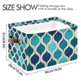 thumbnail image 4 of Yayeee Canvas Storage Basket with Handles for Shelves Fabric Bins Closet Organizer, Blue Geometric Pattern, 4 of 8