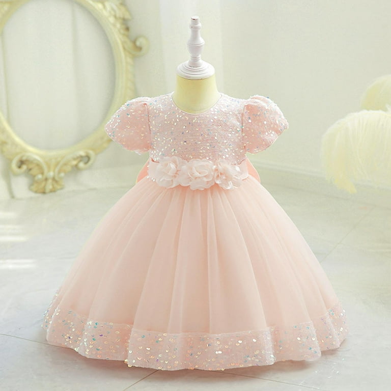 Zwiiyzr 0-4t Toddler Girl Tulle Short Sleeve Bow Princess Dress Party Wedding Pageant First Birthday Party Lace Dress Pink, Toddler Girl's, Size: 0-6 Zwiiyzr 0-4t Toddler Girl Tulle Short Sleeve Bow Princess Dress Party Wedding Pageant First Birthday Party Lace Dress Pink, Toddler Girl's, Size: 0-6