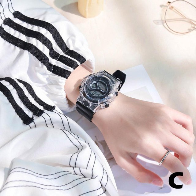 Reloj electrónico deportivo azul blanqueador para hombres y mujeres, estilo Ins, de alto valor, para estudiantes de secundaria y preparatoria.