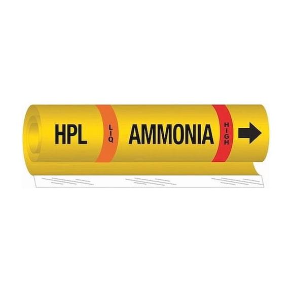Brady Ammonia Pipe Marker,HPL,2 to 8In 57986