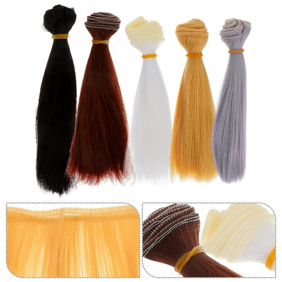 Soimiss Doll Hair Wig Assorted Color Plastic 5 Pcs
