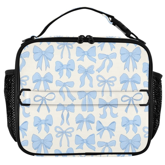ALAZA Blue Bows Insulated Lunch Box Lunch Bag Cooler Tote with Shoulder Strap