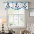 thumbnail image 6 of Summer Ocean Anchor Tie Up Valances Curtain, Adjustable Kitchen Nautical Sea Blue Coral Fish Starfish Gray Stripe Valances for Windows Decor, Rod Pocket Short Curtains for Bedroom/Bathroom 42"x18", 6 of 9