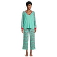 thumbnail image 3 of The Pioneer Woman Long Sleeve Top with Pants Pajama Set, Women’s, 2-Piece, 3 of 6