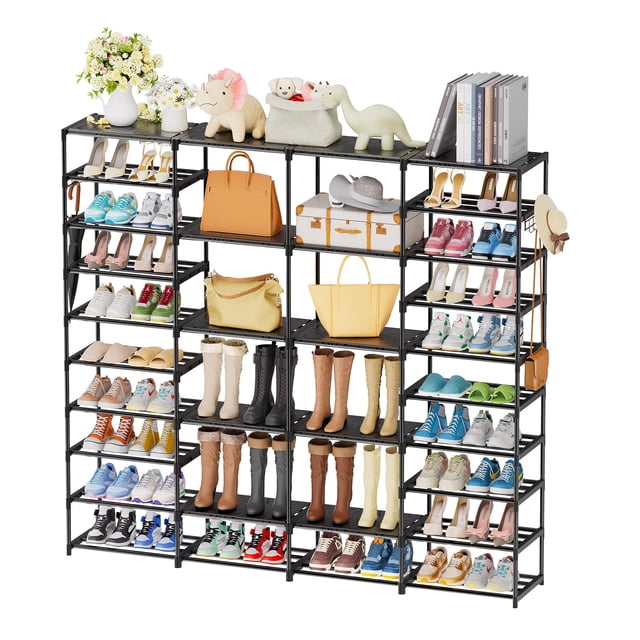 Estante para zapatos Ekisemio, 4 filas y 10 niveles, con capacidad para 60 a 64 pares