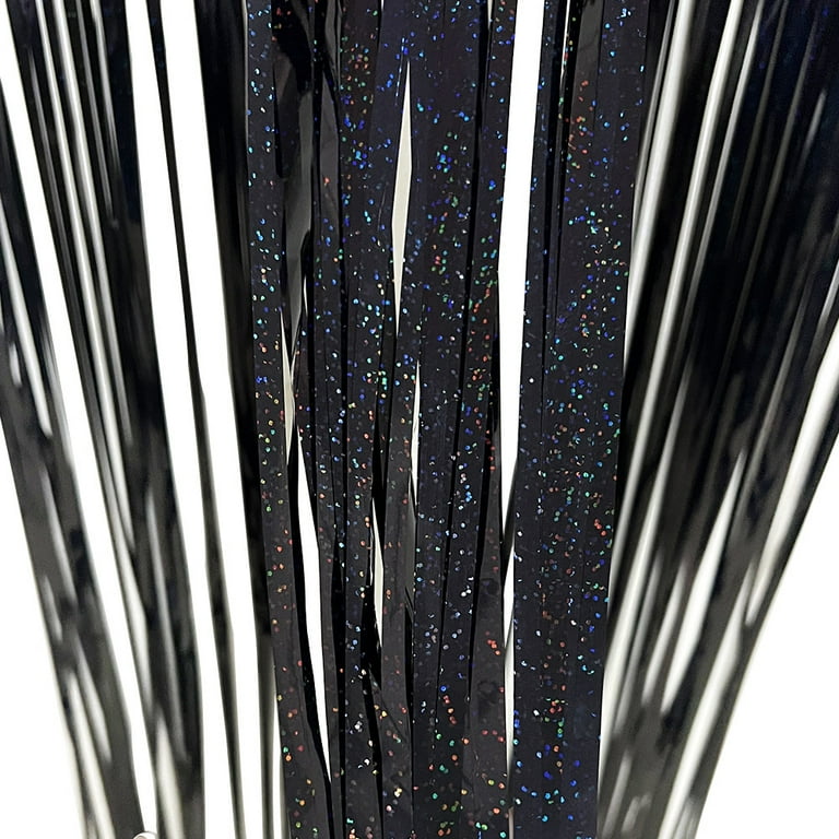 Silver Foil Fringe Tinsel Backdrop Glitter - Party Streamers Backdrop  Curtains for Birthday/Christmas/New Year/Bachelorette Party/Disco Dancing  Ball