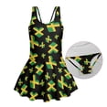 thumbnail image 5 of Xixirimido Heart Shape Jamaica Flag Print Girls One Piece Swimsuits with Skirt Sleeveless Swim Dress Modest Skirted Swimwear with Built-in Shorts UPF 50+ Bathing Suit, 8-9 Years, 5 of 7