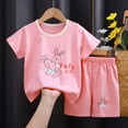 thumbnail image 2 of Hessimy Toddler Boy Short Sets - 2 Piece Knitted Crewneck T Shirt & Matching Shorts,Knitted Fabric（Pink,7-8 Years), 2 of 3