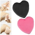 thumbnail image 5 of Unique Bargains 4 Pcs Loose Powder Puff Face Soft Heart Shape Puff Beauty Makeup Tool Short Plush Rose Red and Black, 5 of 6