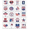thumbnail image 1 of Tatuajes Temporales Patrióticos Tema De La Bandera Americana Tatuajes Temporales Lavables Para Niños Y Adultos 20 Piezas Cateissary  CE006010-00, 1 of 6