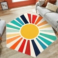thumbnail image 5 of CAROMIO Boho Area Rug Washable Rug Sun Print Area Rug Modern Abstract Area Rug Bohemian Distressed Throw Rugs, 4.6' x 4' Red, 5 of 7