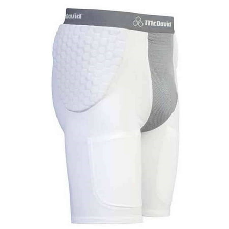 Hexpad Football Girdle - McDavid Classic Logo 7550Y CL Youth Hexpad Hexmesh Football Girdle White/Grey X-large