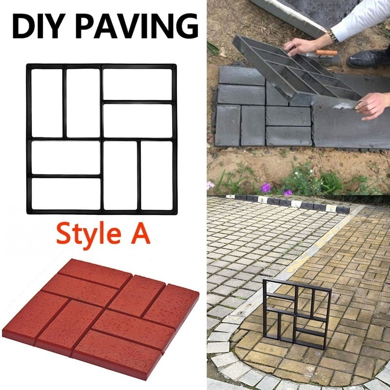 Driveway Paving Pavement Patio Mold Concrete Stone Step Walk Maker DIY Mould 