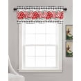thumbnail image 3 of Valentine's Eucalyptus Love Linen Curtain Valance for Bedroom/Bathroom/Kitchen/Office/Living/Dining Room Windows, Buffalo Plaid Black Plant Rod Pocket Topper Decorative Cafe Drapes Panel 42"x12", 3 of 6
