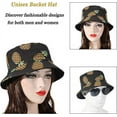 thumbnail image 2 of Nvzi Sombrero de pescador unisex con estampado de frutas, de doble uso, con visera para el sol, para playa y verano, color negro, 2 of 4