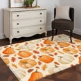 thumbnail image 3 of Area Rugs 2.7'x5', Fall Thanksgiving Carpet for Living Room Bedroom Dining Room, Orange White Pumpkin Falling Leaves Throw Kitchen Rugs Non Slip Washable Rectangle Indoor Outdoor Rugs, 3 of 8