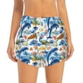 thumbnail image 2 of Xecao's Marine Animals for a double-layer running short for women, perfect for gym, tennis, and more, featuring a convenient pocket., 2 of 9