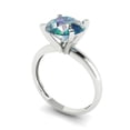 thumbnail image 2 of 2.5 ct Round Cut Blue Moissanite Solitaire 18K White Gold Womens Engagement Ring, 2 of 5