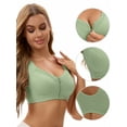 thumbnail image 3 of Unique Bargains Women's Wirefree Tank Back Bralette Wide Straps Bras Green 46 D, 3 of 6