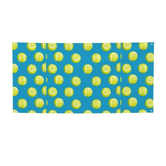 Picia Ball Tennis Pattern Party Banner, Festive Decoration, Holiday Banner, Celebration Decor, Event Banner, Reusable Party Banner-Small