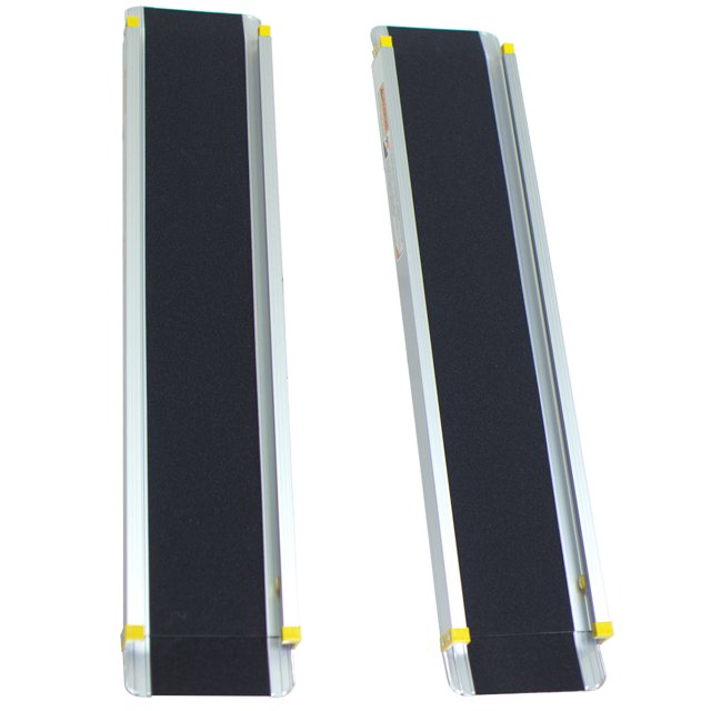 Giantex Rampe de Fauteuil Roulant Portable Réglable, Rampes en Aluminium avec Surface Antidérapante