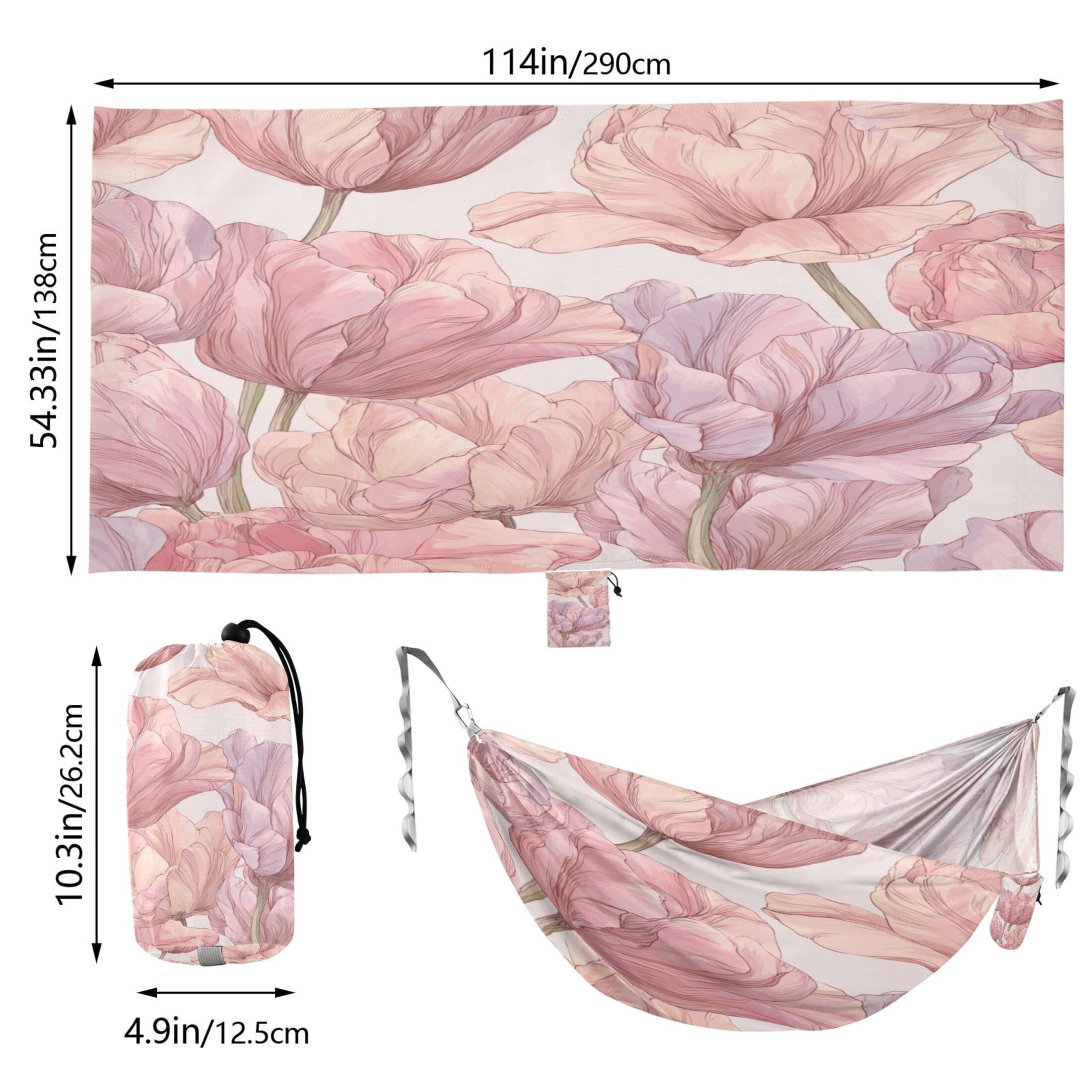 Hammock Camping Hammock Nylon Portable Hammock Travel Camping Hammock Elegant Pink Tulip Bloom