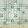 thumbnail image 2 of Ambesonne East Fabric by the Yard Microfiber, Oriental Checkered Motif, 10 Yards, Grey Tan Taupe, 2 of 2